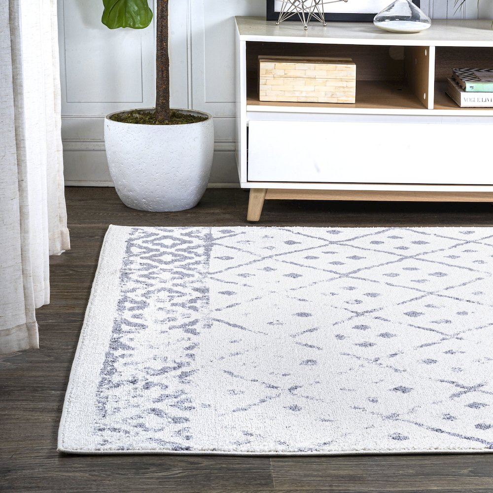 Juba Moroccan Geometric Diamond Area Rug. Picture 3