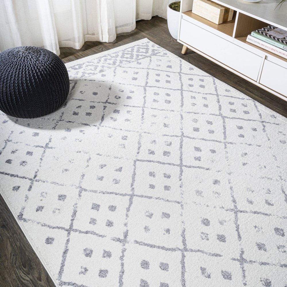 Juba Moroccan Geometric Diamond Area Rug. Picture 4
