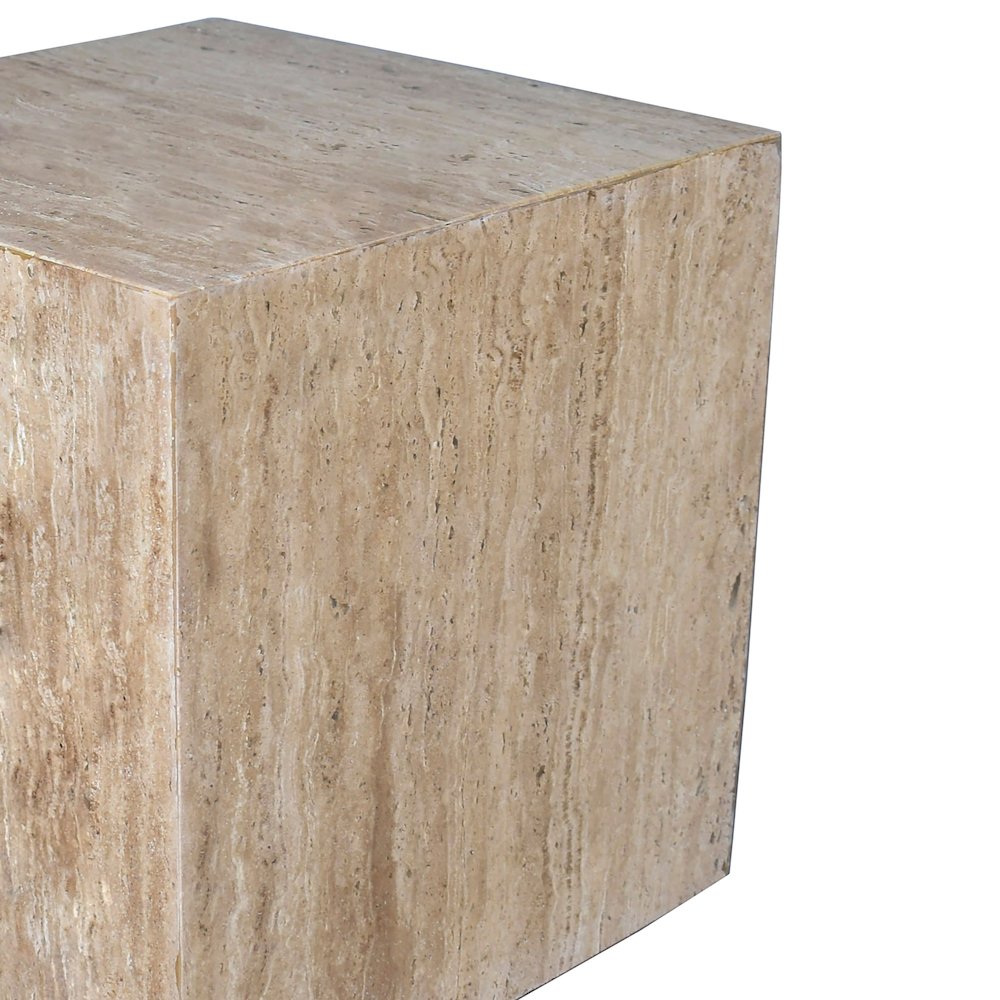 Felix 15" Minimalist Marble Cube End Table. Picture 4