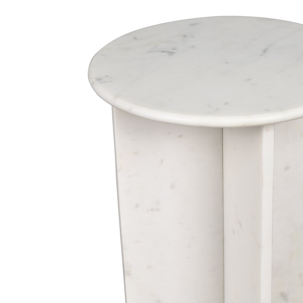 Javier Contemporary Natural Marble Handmade X-Shaped End Table. Picture 1