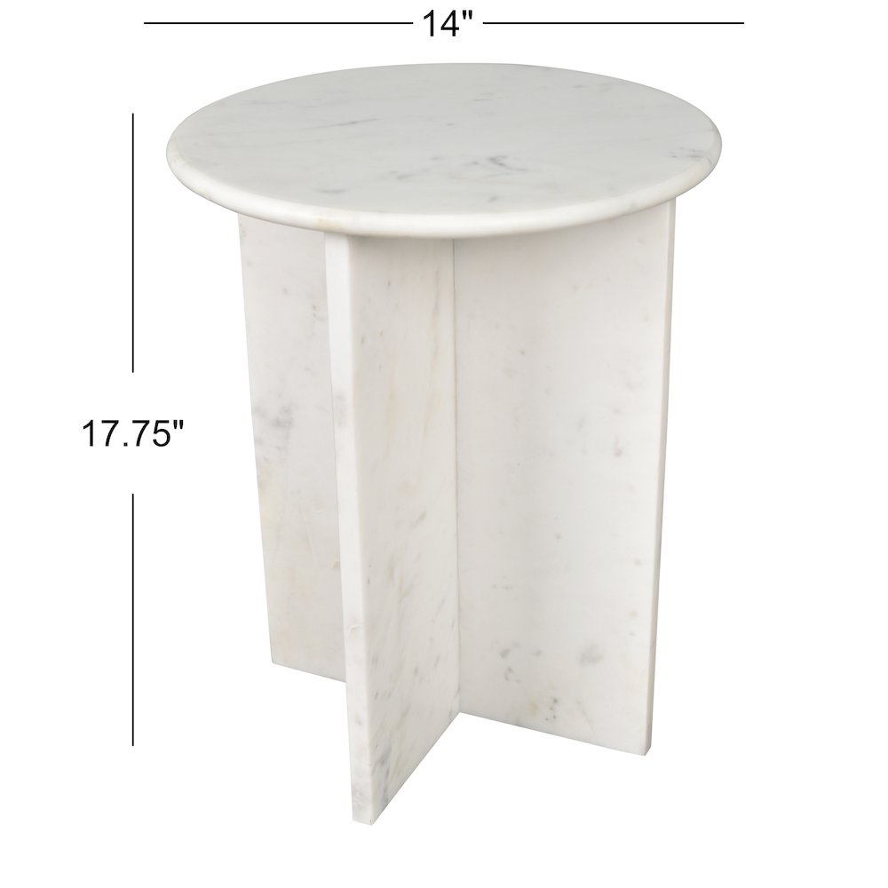 Javier Contemporary Natural Marble Handmade X-Shaped End Table. Picture 2