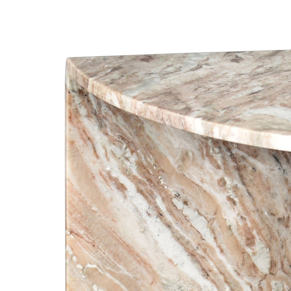 Patrice 20" Modern Half Moon Genuine Marble End Table. Picture 4