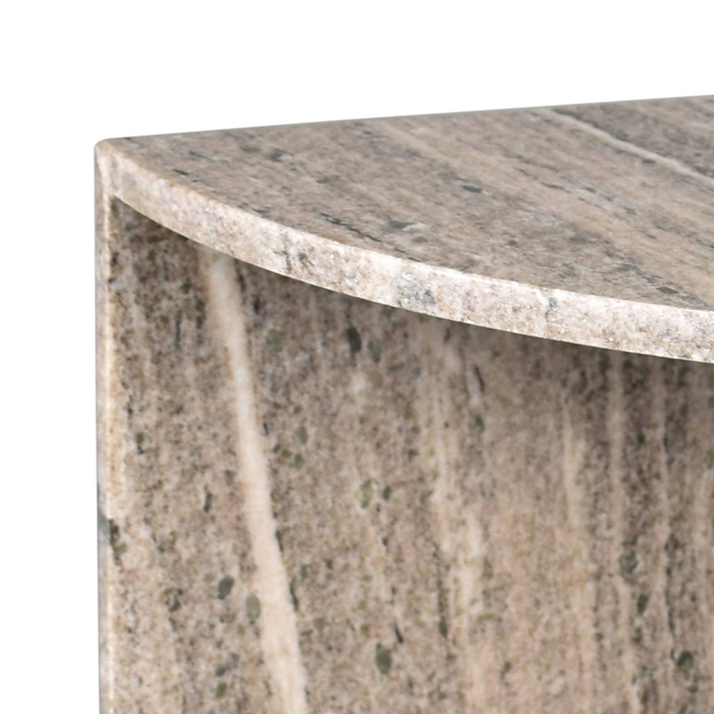 Patrice 20" Modern Half Moon Genuine Marble End Table. Picture 4