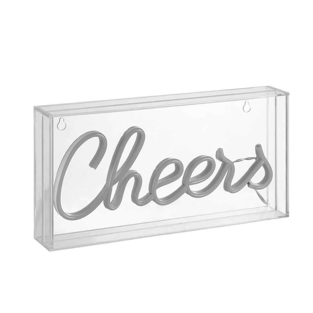 Cheers Contemporary Glam Acrylic Box Usb Operated Led Neon Light. Picture 2