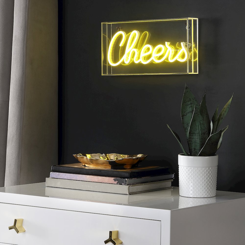 Cheers Contemporary Glam Acrylic Box Usb Operated Led Neon Light. Picture 4