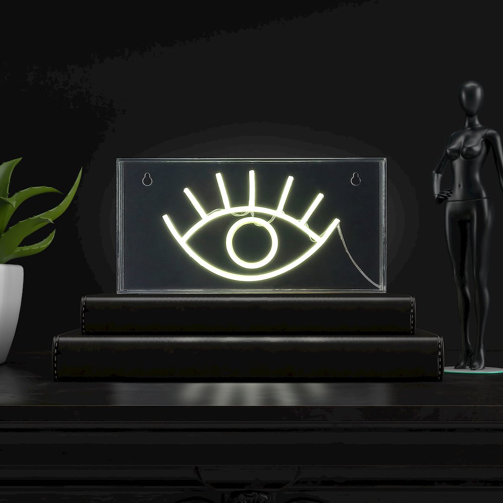 Eye Contemporary Glam Acrylic Box Usb Operated Led Neon Light. Picture 5