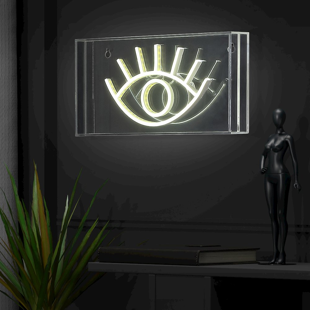 Eye Contemporary Glam Acrylic Box Usb Operated Led Neon Light. Picture 6