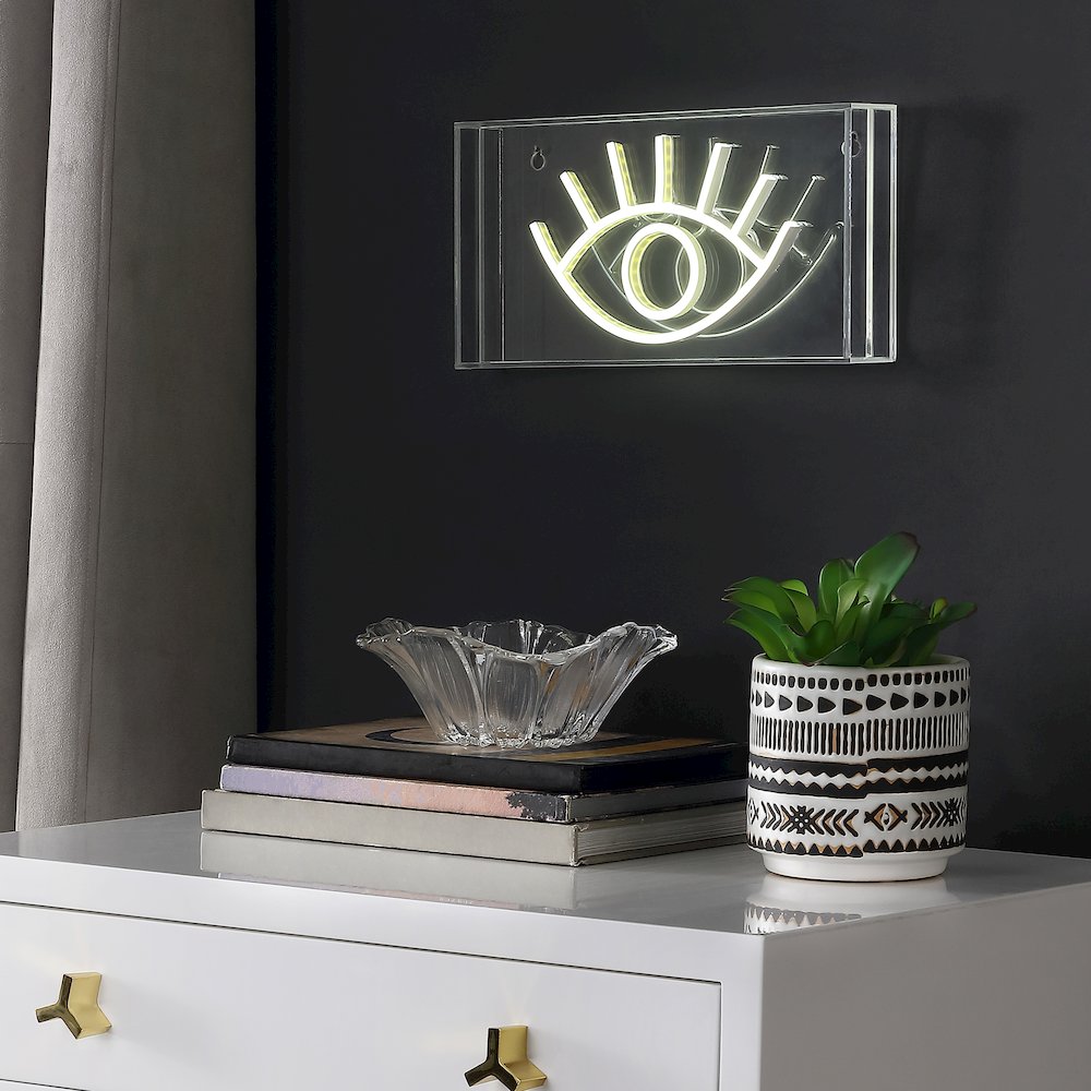 Eye Contemporary Glam Acrylic Box Usb Operated Led Neon Light. Picture 4