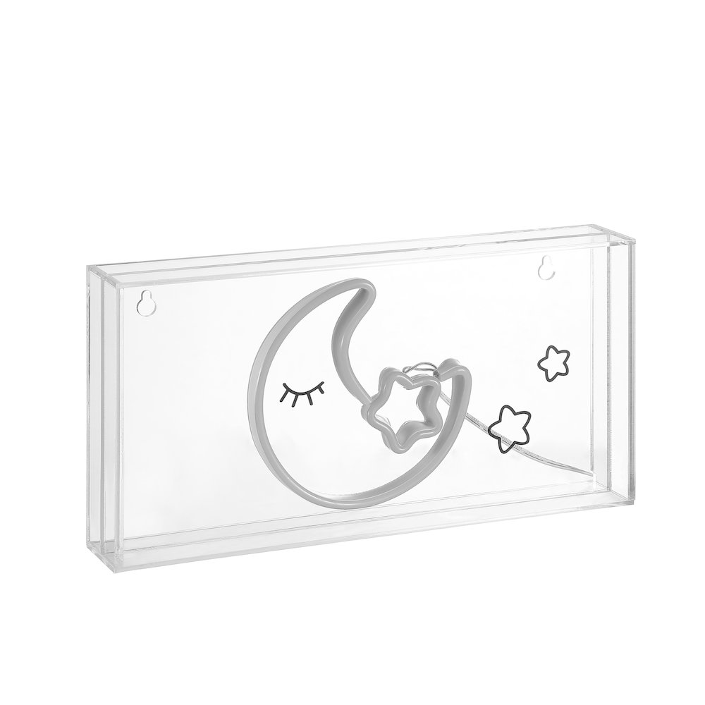 Moon Contemporary Glam Acrylic Box Usb Operated Led Neon Light. Picture 2