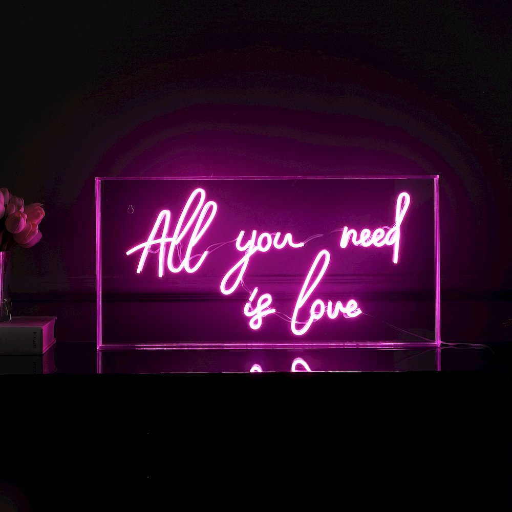 Glam Acrylic Box Usb Operated Led Neon Light. Picture 5