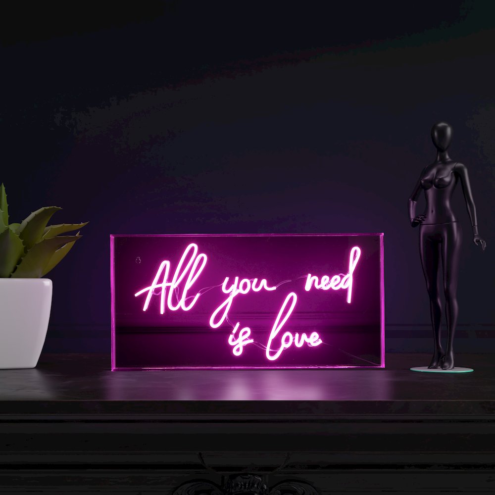 Glam Acrylic Box Usb Operated Led Neon Light. Picture 6