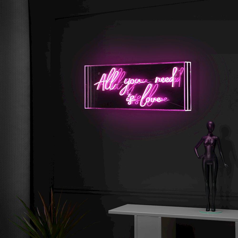 Glam Acrylic Box Usb Operated Led Neon Light. Picture 7