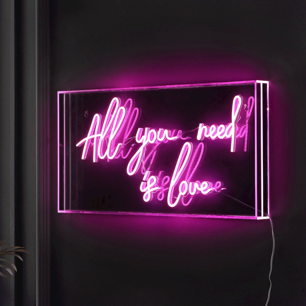 Glam Acrylic Box Usb Operated Led Neon Light. Picture 2