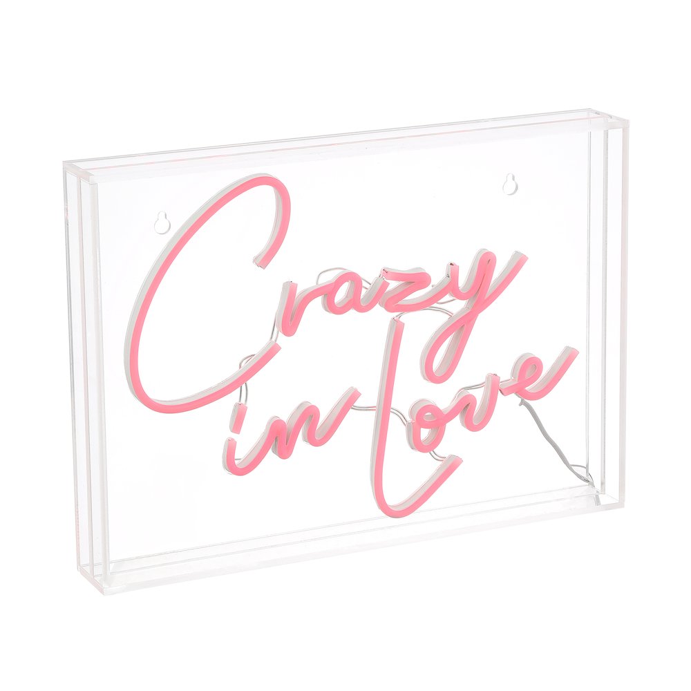 Crazy In Love Contemporary Glam Acrylic Box Usb Operated Led Neon Light. Picture 4