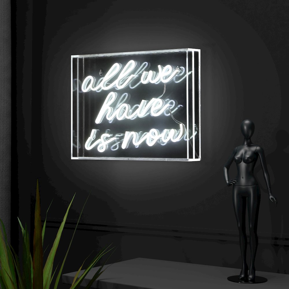 All We Have Is Now Contemporary Glam Acrylic Box Usb Operated Led Neon Light. Picture 7