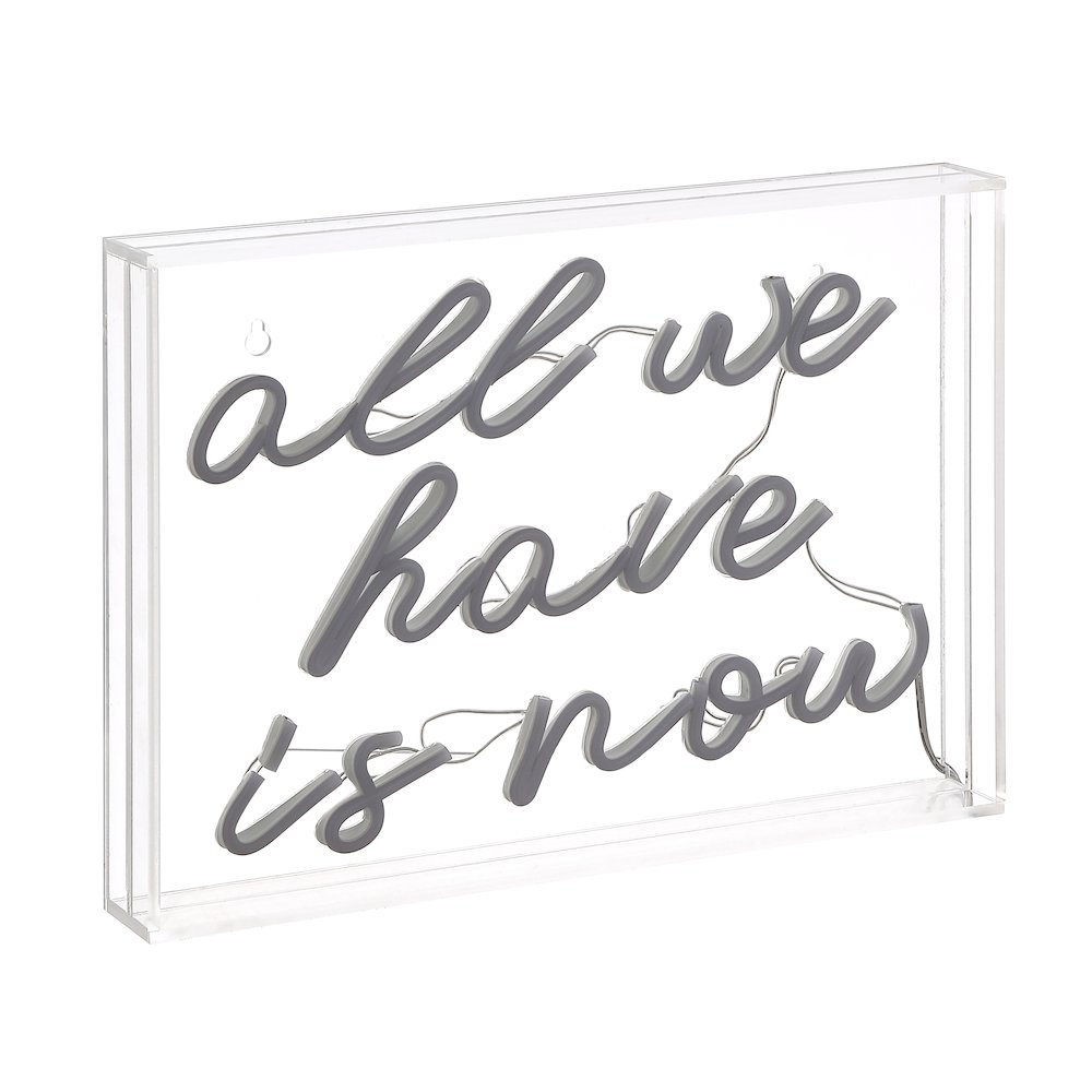 All We Have Is Now Contemporary Glam Acrylic Box Usb Operated Led Neon Light. Picture 1