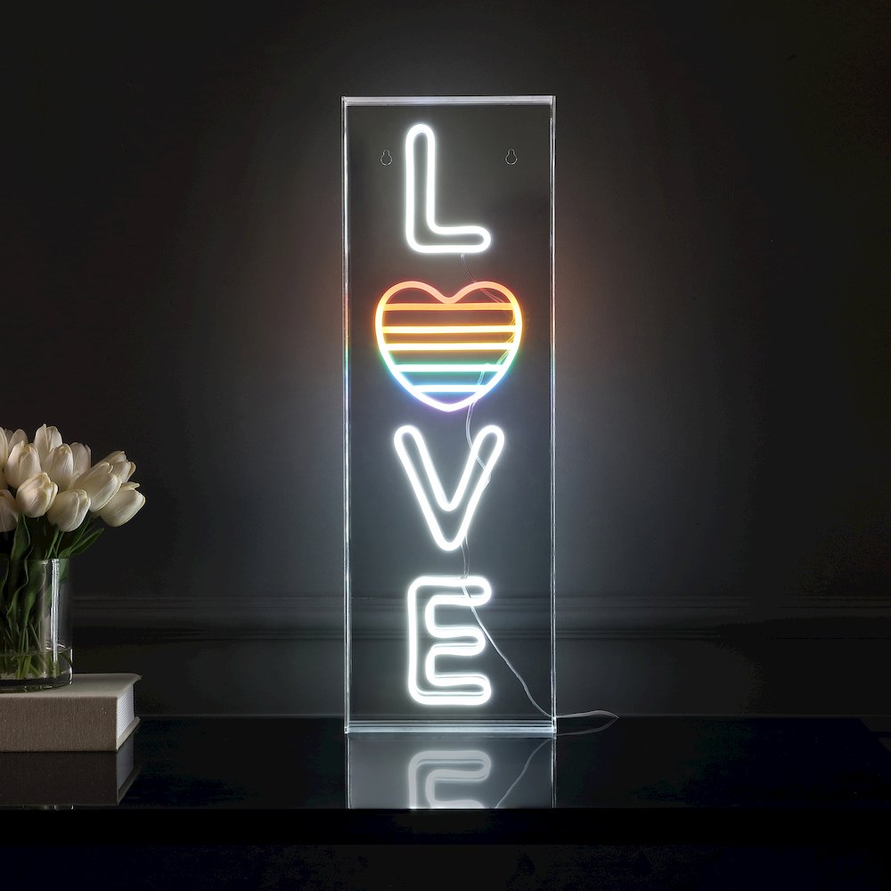Love Contemporary Glam Acrylic Box Usb Operated Led Neon Light. Picture 5