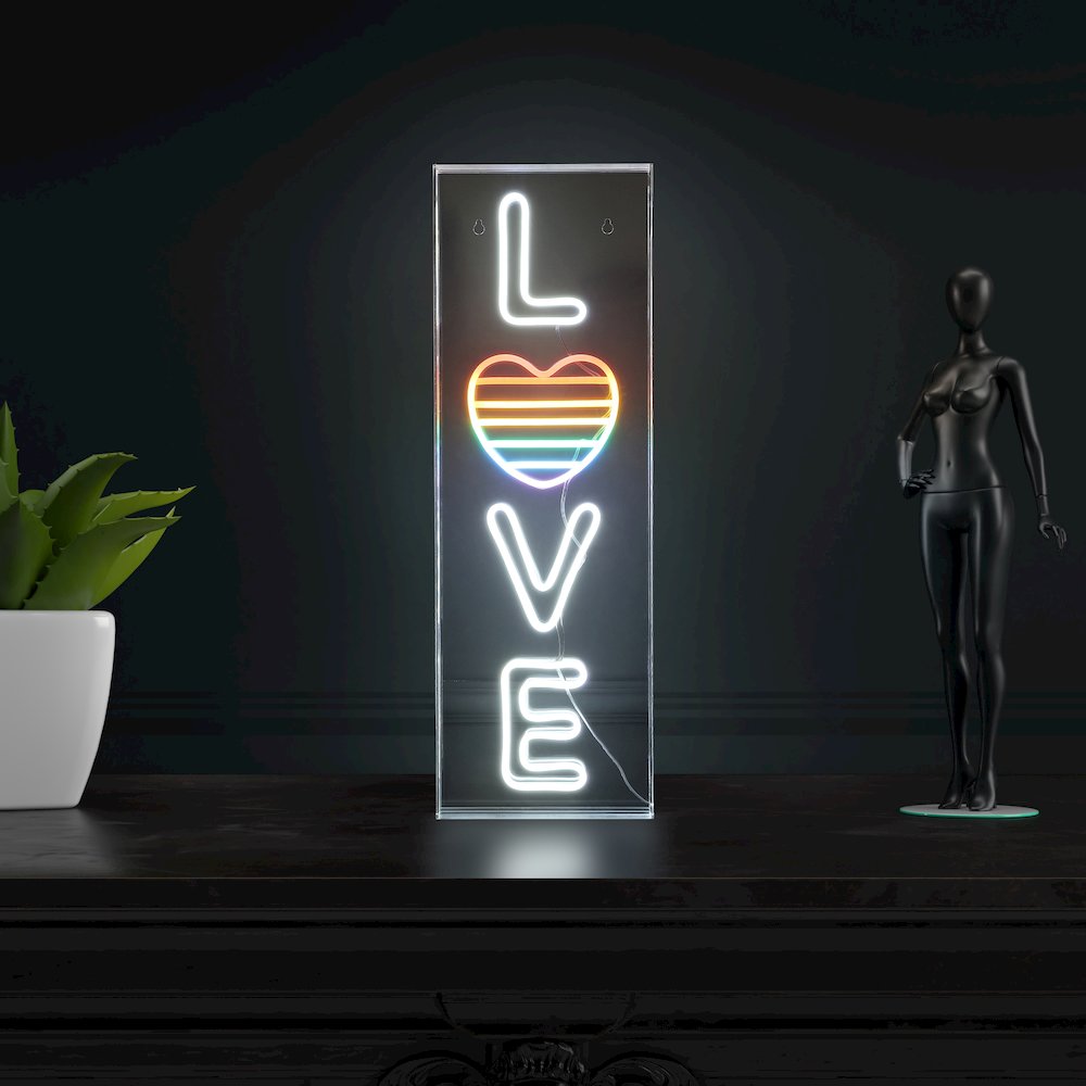 Love Contemporary Glam Acrylic Box Usb Operated Led Neon Light. Picture 6