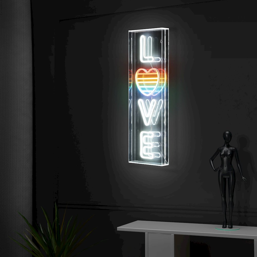 Love Contemporary Glam Acrylic Box Usb Operated Led Neon Light. Picture 7