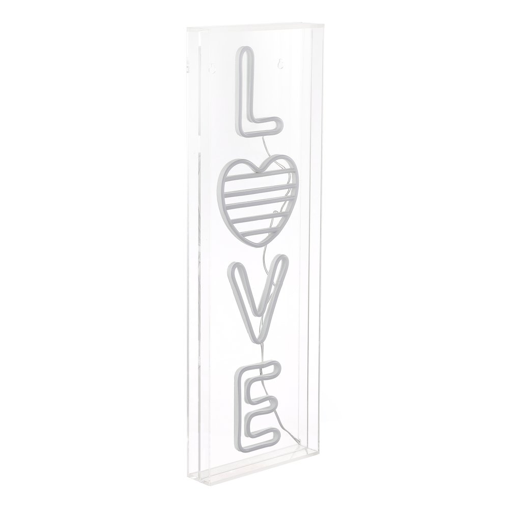 Love Contemporary Glam Acrylic Box Usb Operated Led Neon Light. Picture 1