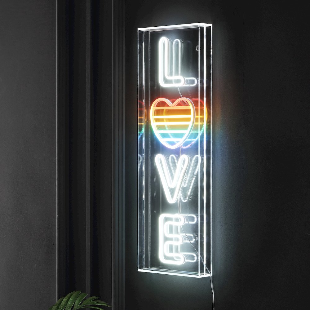 Love Contemporary Glam Acrylic Box Usb Operated Led Neon Light. Picture 2