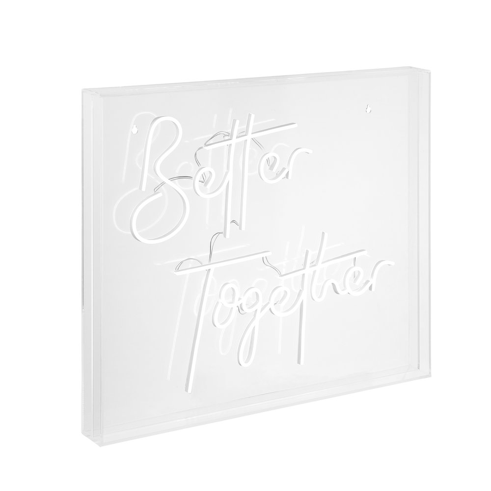 Better Together Contemporary Glam Acrylic Box Usb Operated Led Neon Light. Picture 4