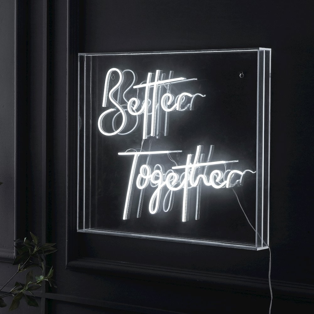 Better Together Contemporary Glam Acrylic Box Usb Operated Led Neon Light. Picture 2