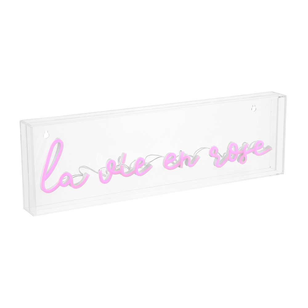 La Vie En Rose Contemporary Glam Acrylic Box Usb Operated Led Neon Light. Picture 4