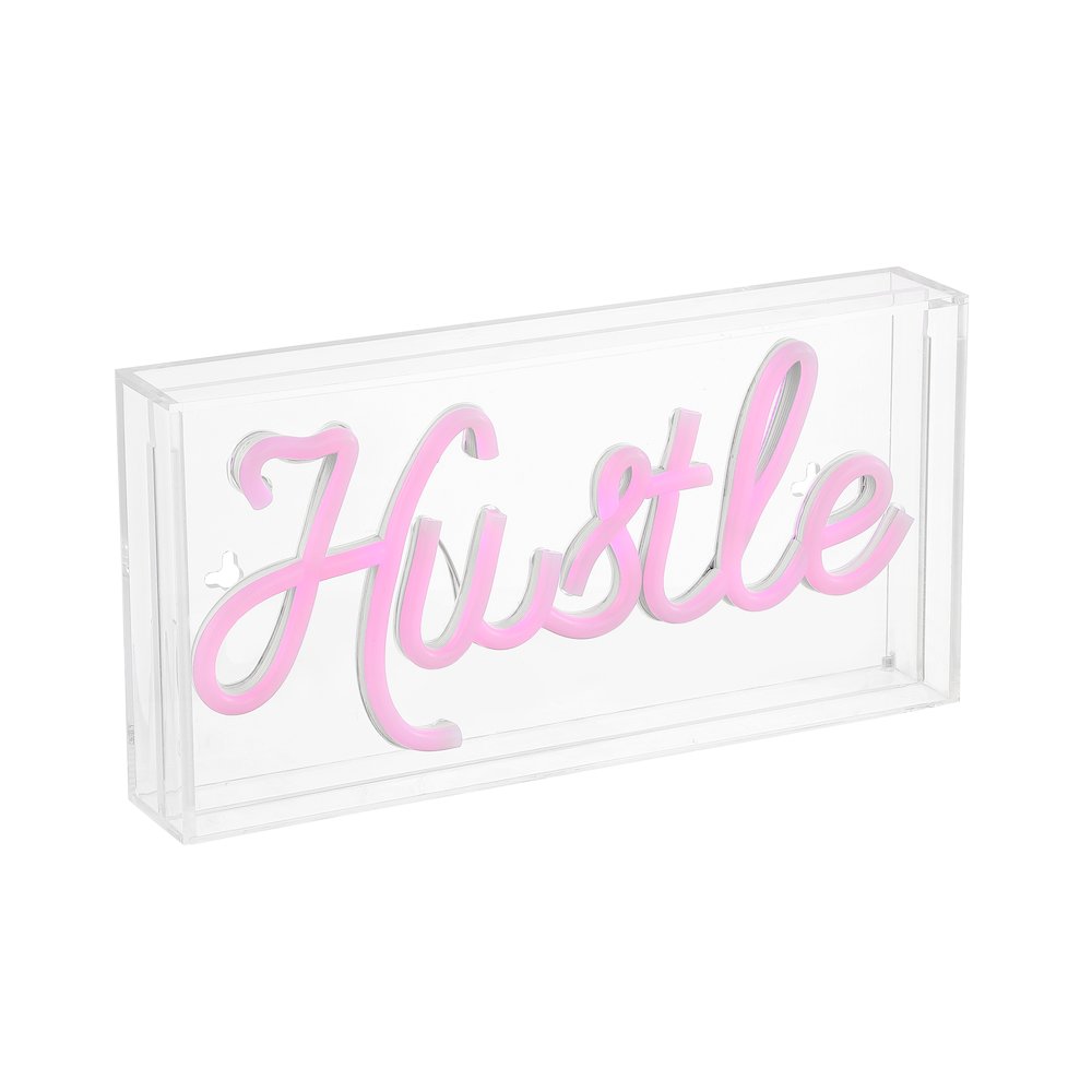 Hustle Contemporary Glam Acrylic Box Usb Operated Led Neon Light. Picture 4