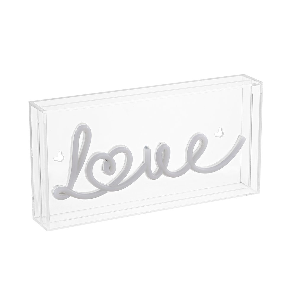 Love Contemporary Glam Acrylic Box Usb Operated Led Neon Light. Picture 1
