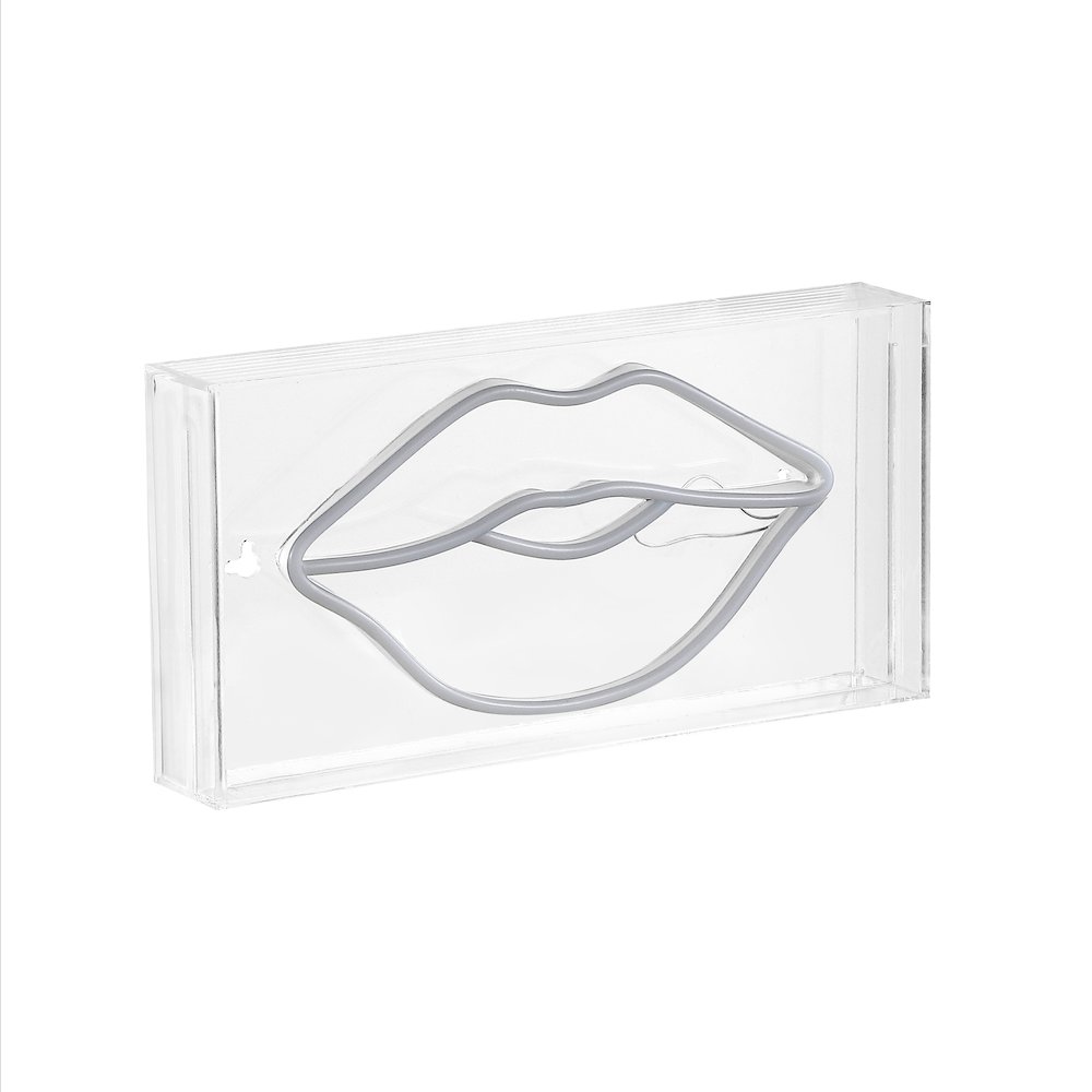 Lips Contemporary Glam Acrylic Box Usb Operated Led Neon Light. Picture 1
