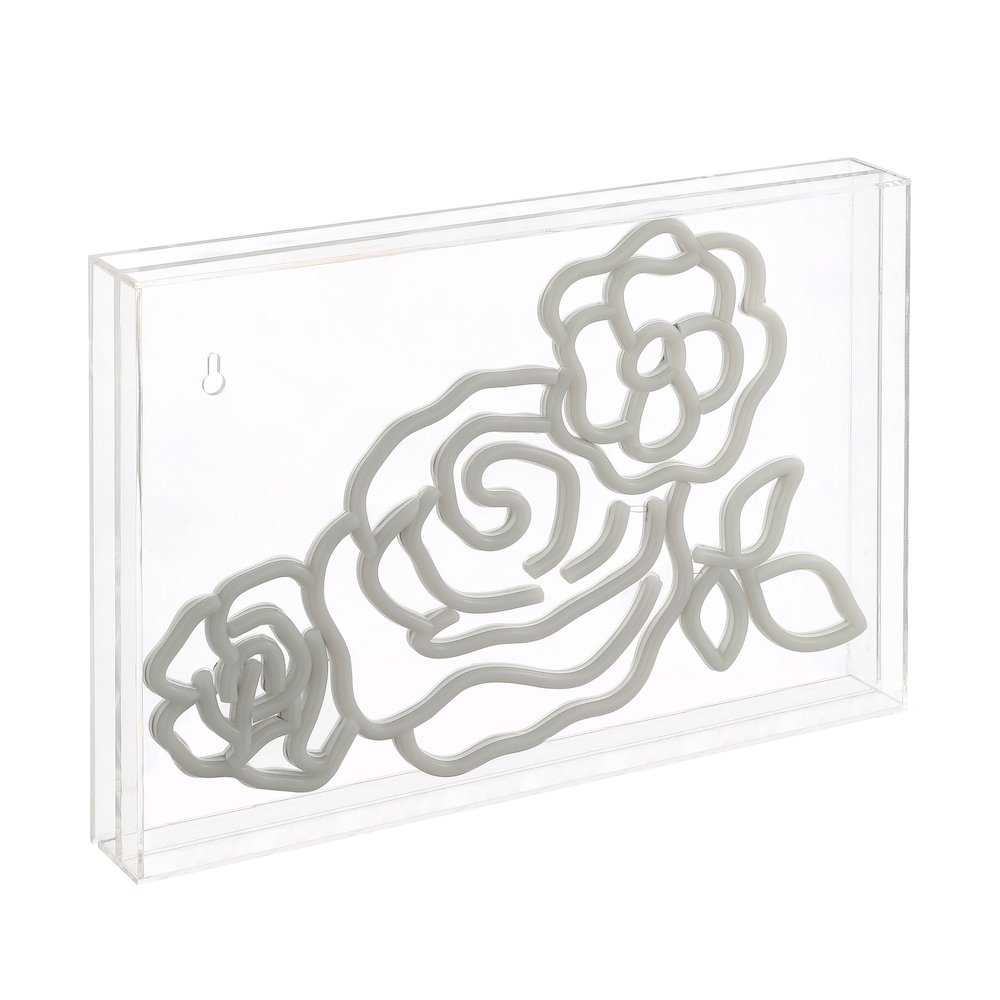 Crowd Of Roses Contemporary Glam Acrylic Box Usb Operated Led Neon Light. Picture 1