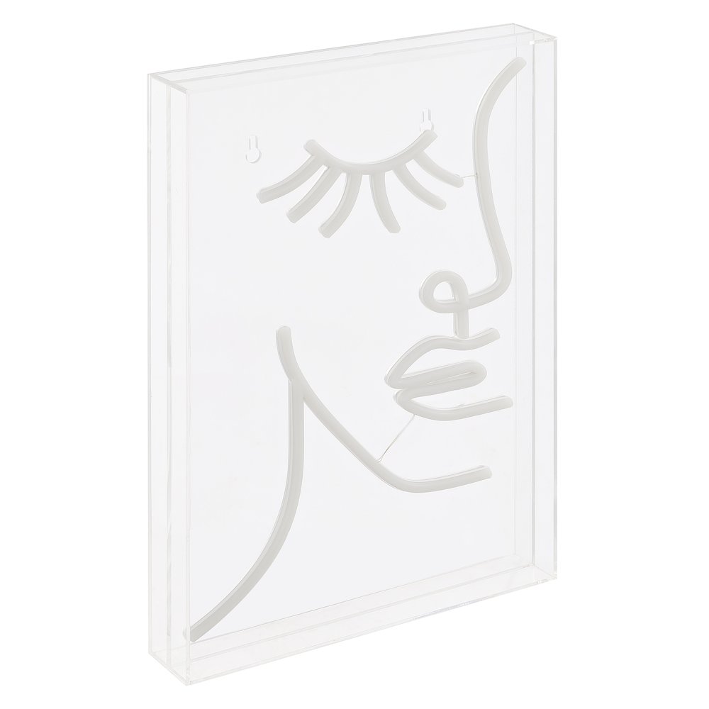 Half Face Contemporary Glam Acrylic Box Usb Operated Led Neon Light. Picture 1