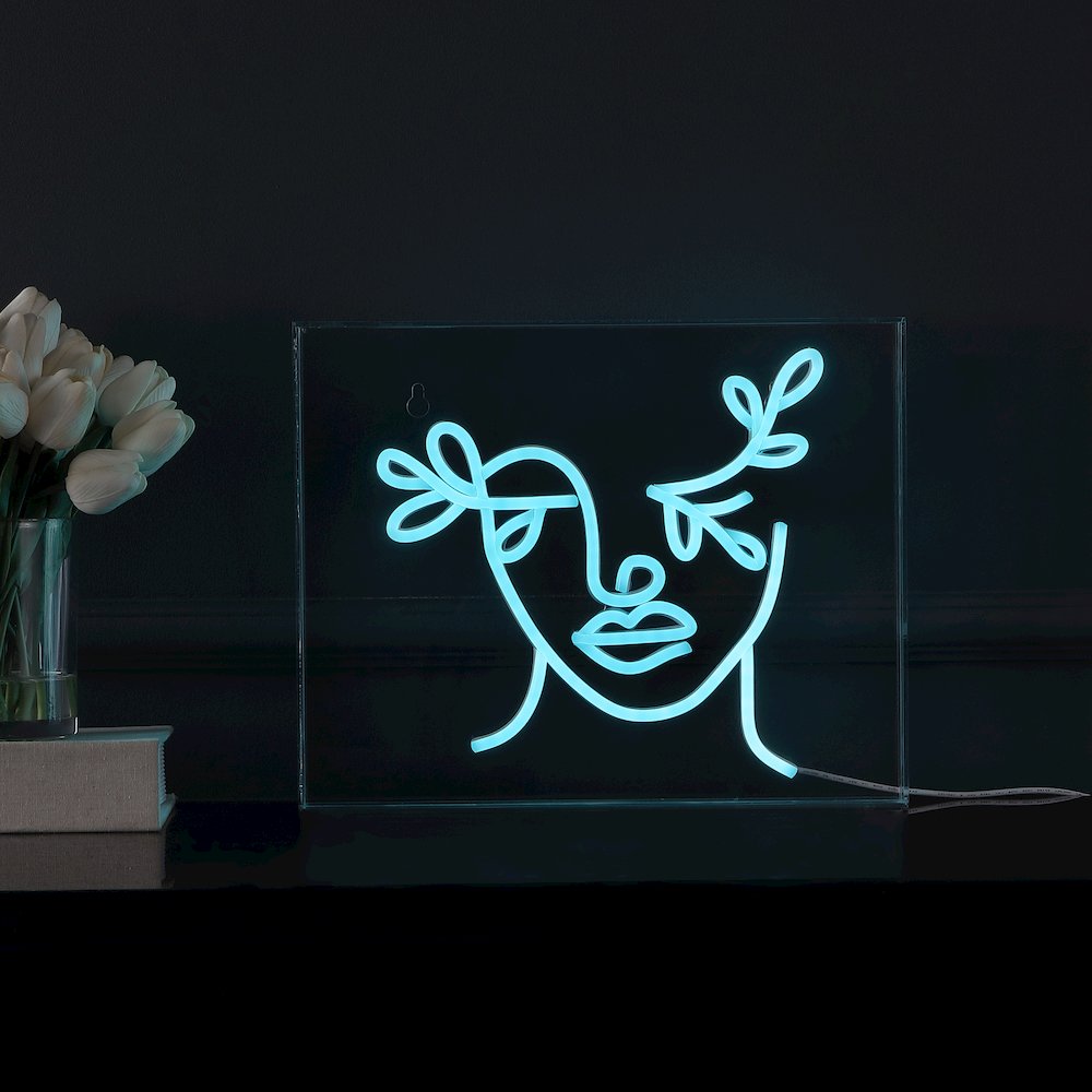 Teary Face Contemporary Glam Acrylic Box Usb Operated Led Neon Light. Picture 5