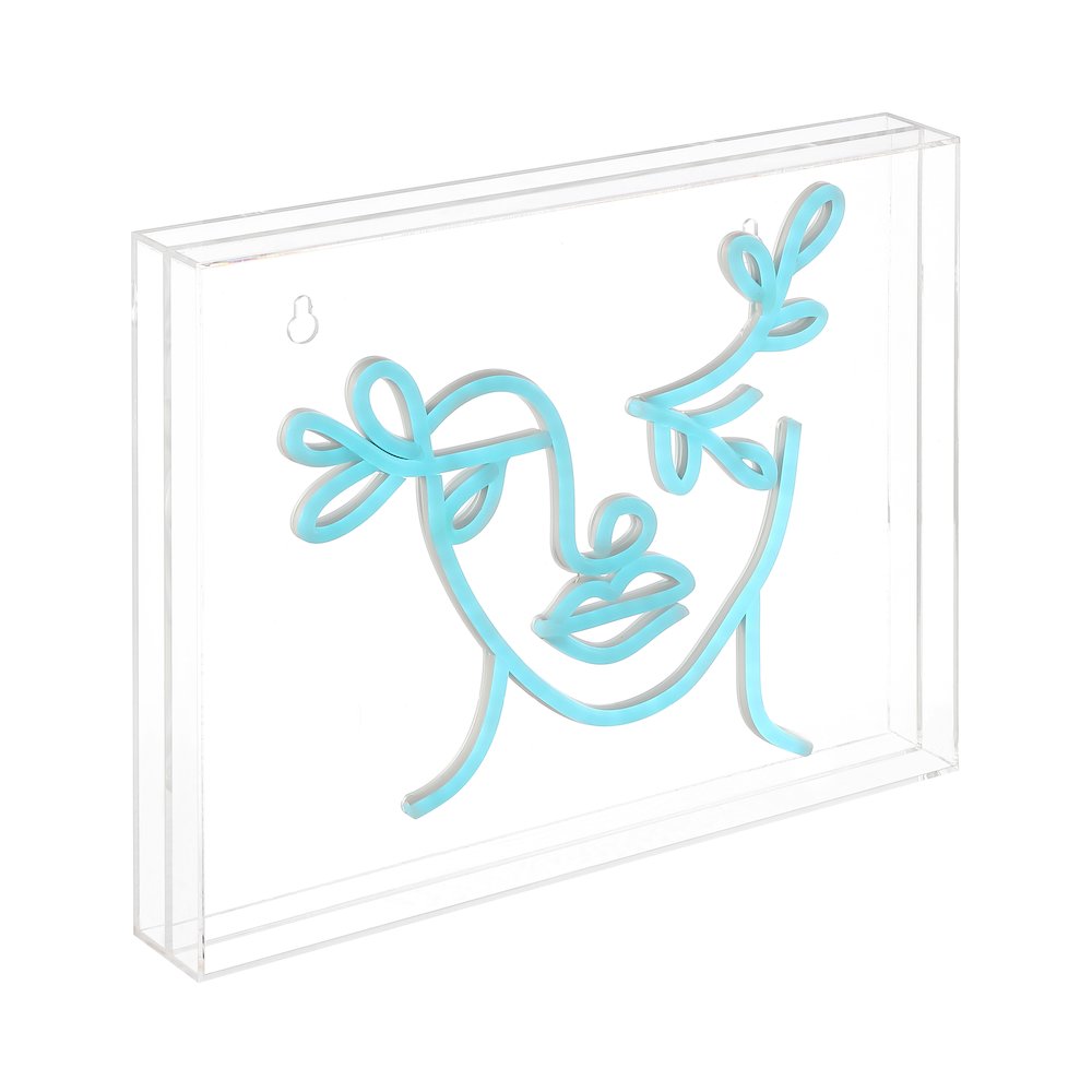 Teary Face Contemporary Glam Acrylic Box Usb Operated Led Neon Light. Picture 4