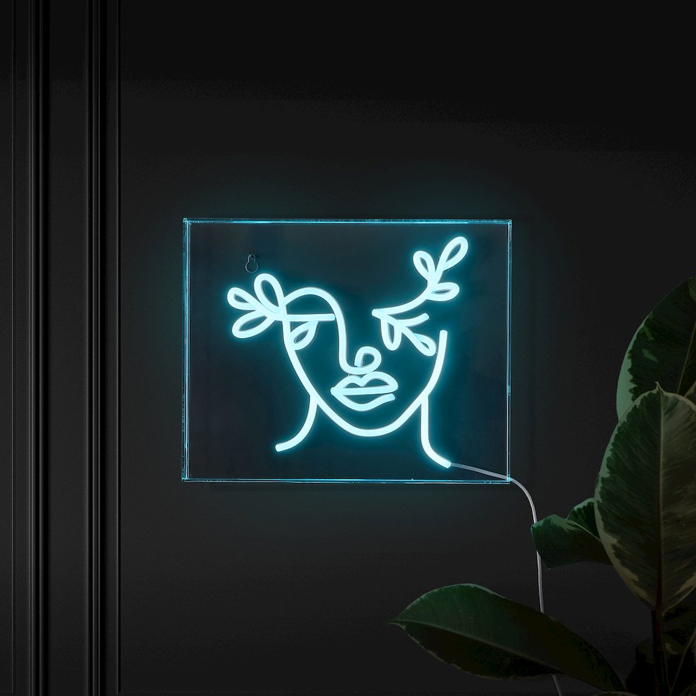 Teary Face Contemporary Glam Acrylic Box Usb Operated Led Neon Light. Picture 7