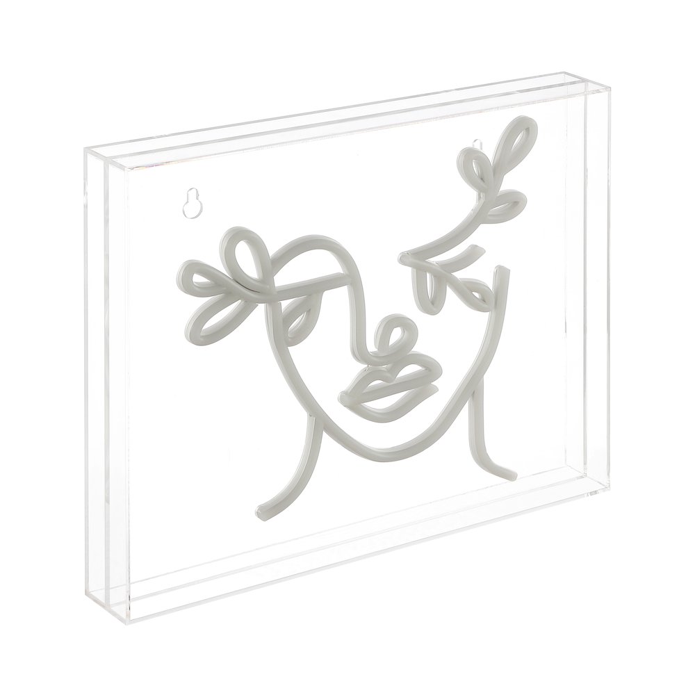 Teary Face Contemporary Glam Acrylic Box Usb Operated Led Neon Light. Picture 1