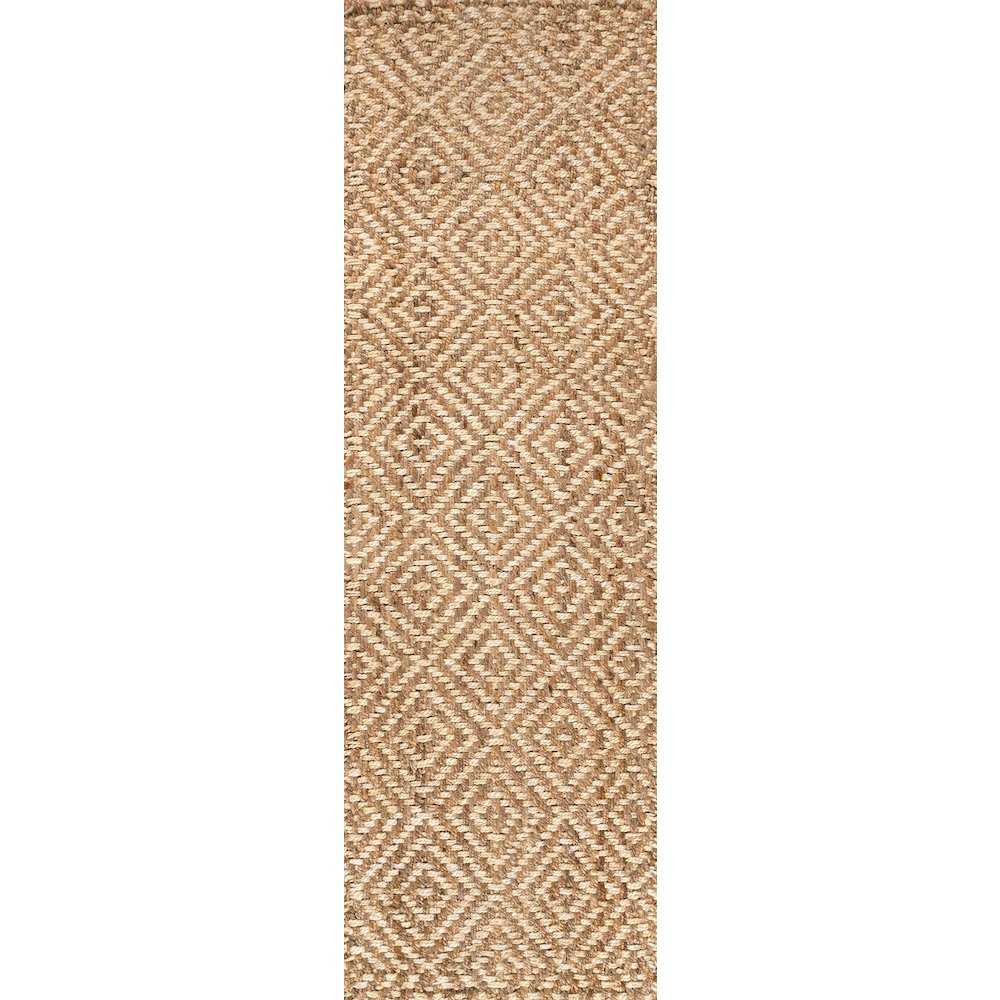 Hira Hand Woven Diamond Chunky Jute Area Rug. Picture 1