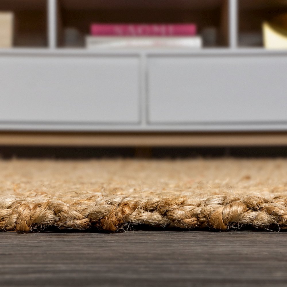 Espina Hand Woven Herringbone Chunky Jute Area Rug. Picture 7