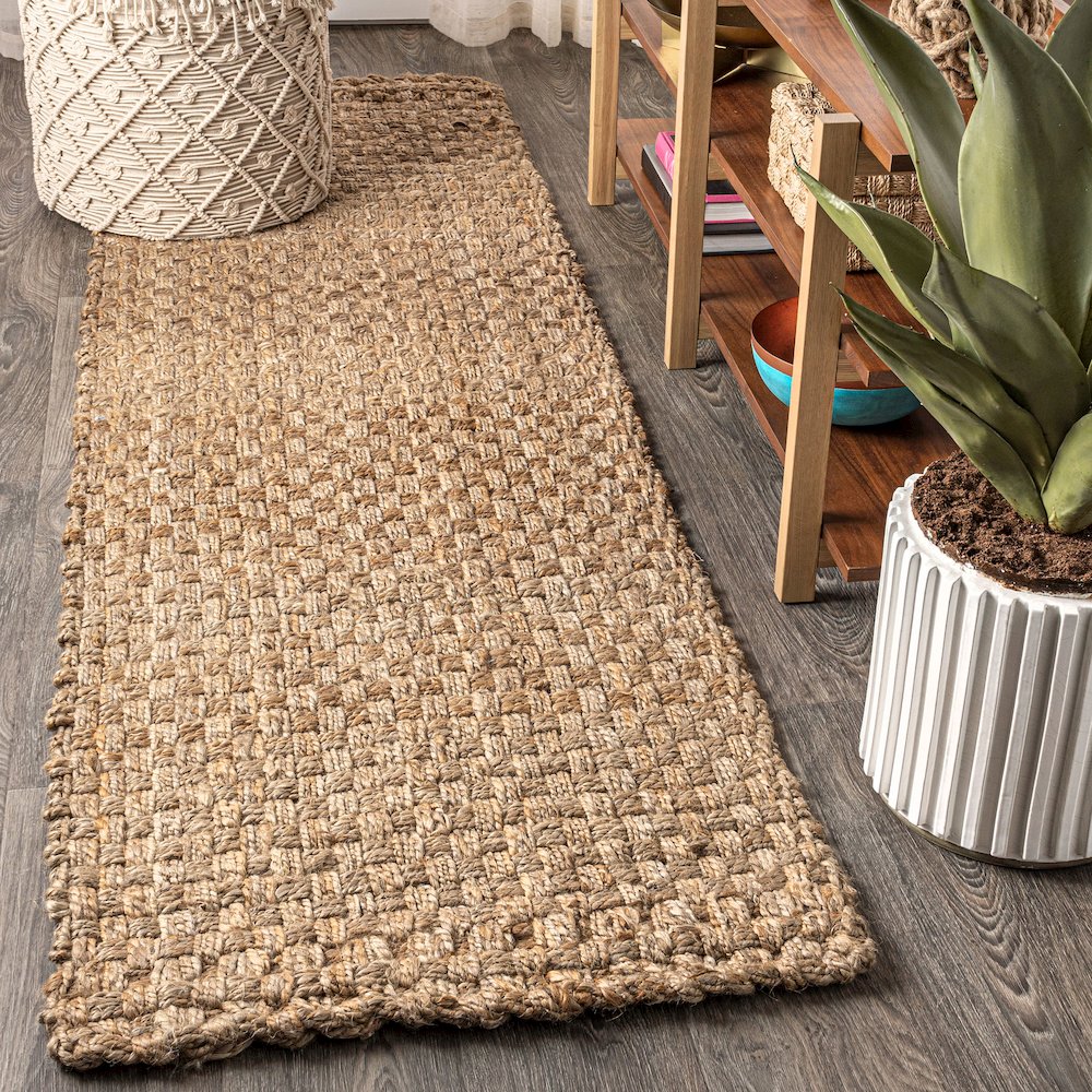 Estera Hand Woven Boucle Chunky Jute Area Rug. Picture 2