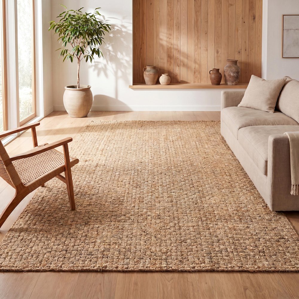 Estera Hand Woven Boucle Chunky Jute Area Rug. Picture 11