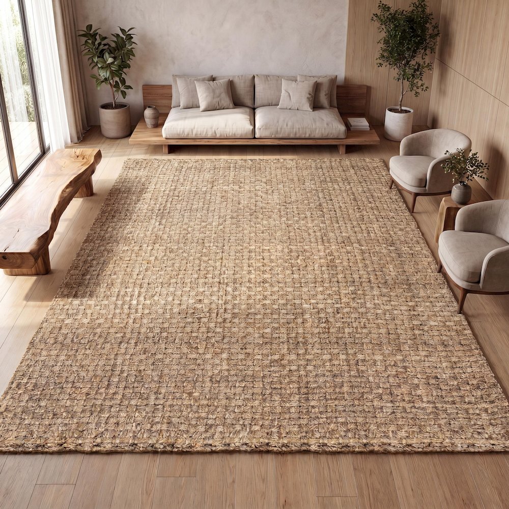 Estera Hand Woven Boucle Chunky Jute Area Rug. Picture 12