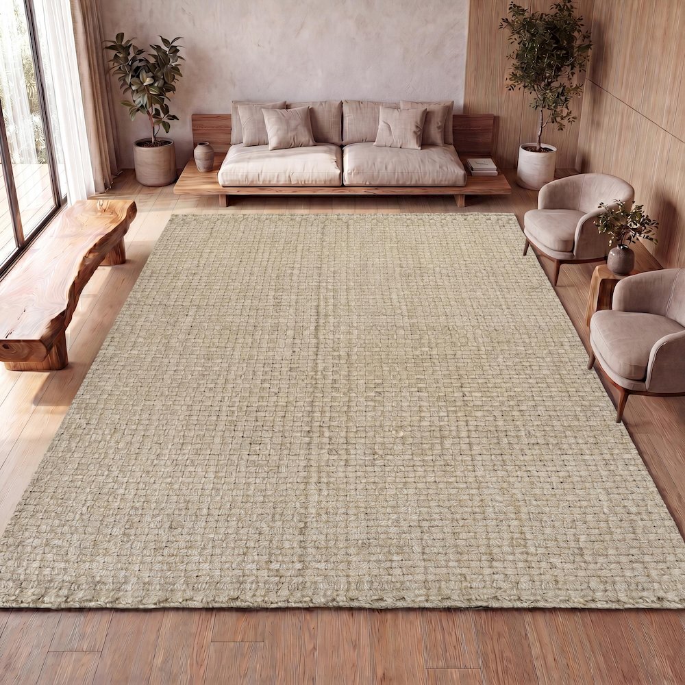 Estera Hand Woven Boucle Chunky Jute Area Rug. Picture 8