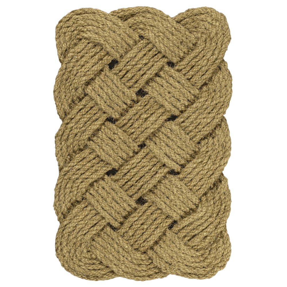 Scalloped Basketweave Coir Natural 18 in. x 30 in. Indoor/Outdoor DoorMat. Picture 1