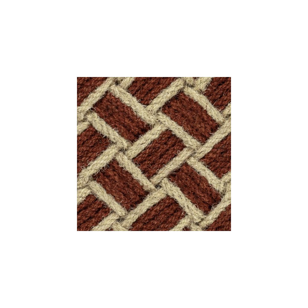 Scalloped Basketweave Coir Red/Bleach 18 in. x 30 in. Indoor/Outdoor DoorMat. Picture 7