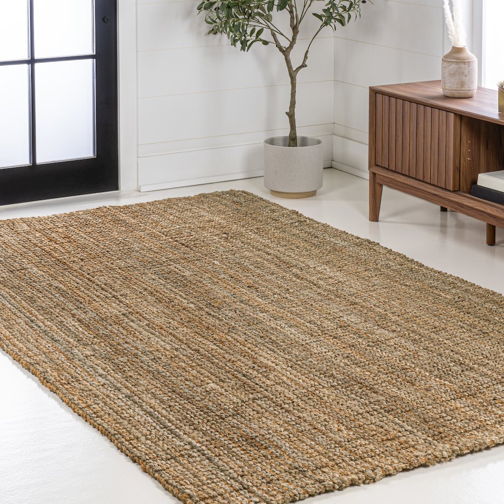Biot Traditional Rustic Handwoven Jute Area Rug. Picture 3