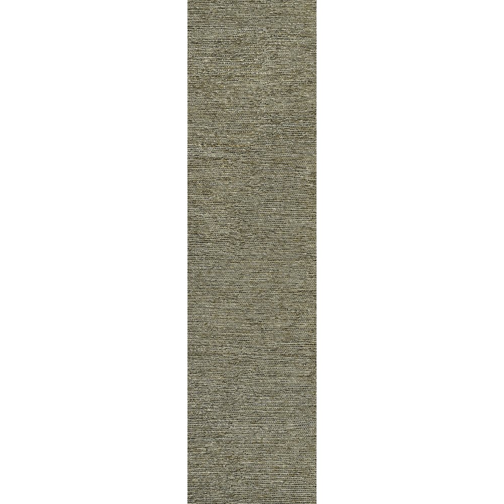 Griffin Rustic Farmhouse Woven Jute Solid Gray 2 ft. x 8 ft. Runner Rug. Picture 1