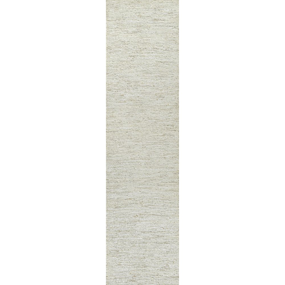Griffin Rustic Farmhouse Woven Jute Solid Bleach 2 ft. x 8 ft. Runner Rug. Picture 1