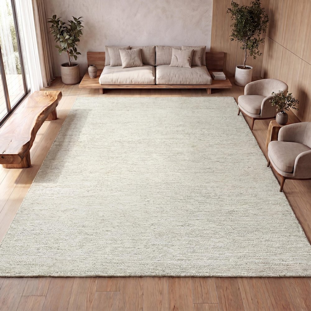 Griffin Rustic Farmhouse Woven Jute Solid Bleach 5 ft. x 8 ft. Area Rug. Picture 8