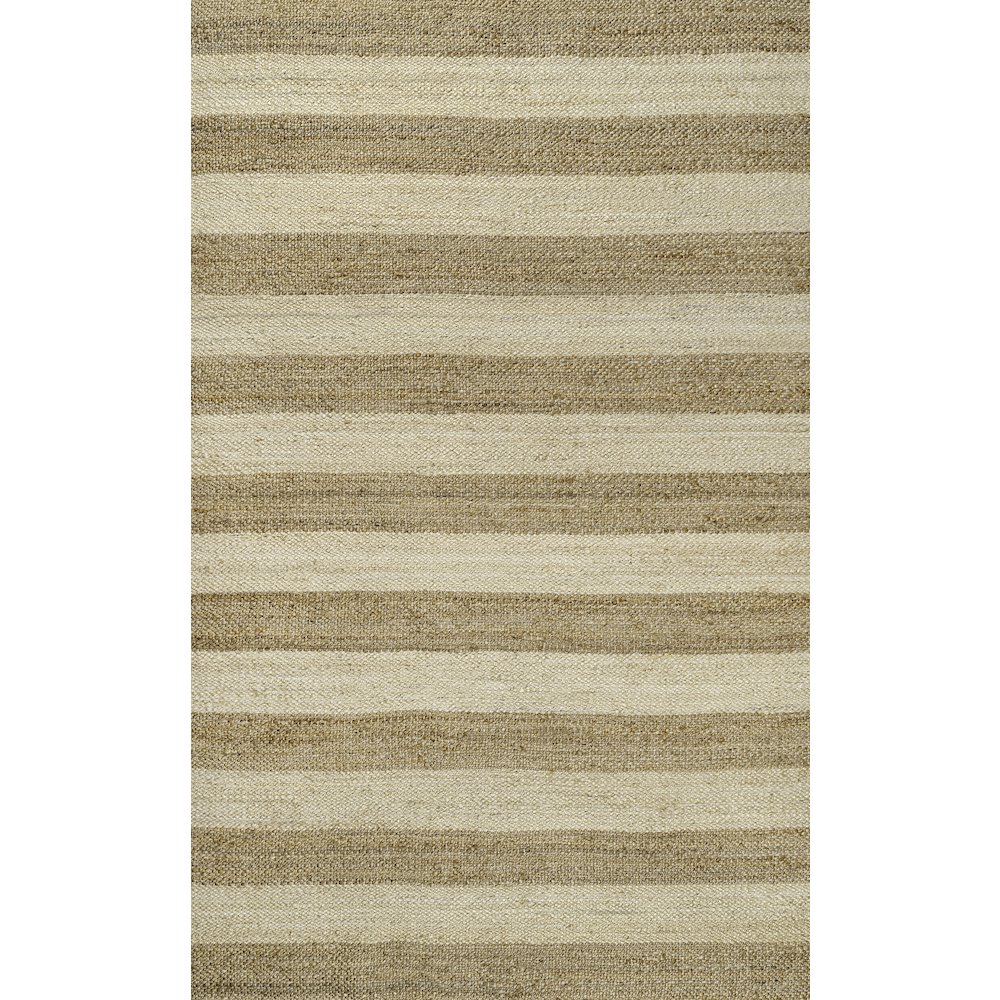 Jayden Rustic Farmhouse Woven Jute Stripe Natural/Bleach 3 ft. x 5 ft. Area Rug. Picture 1